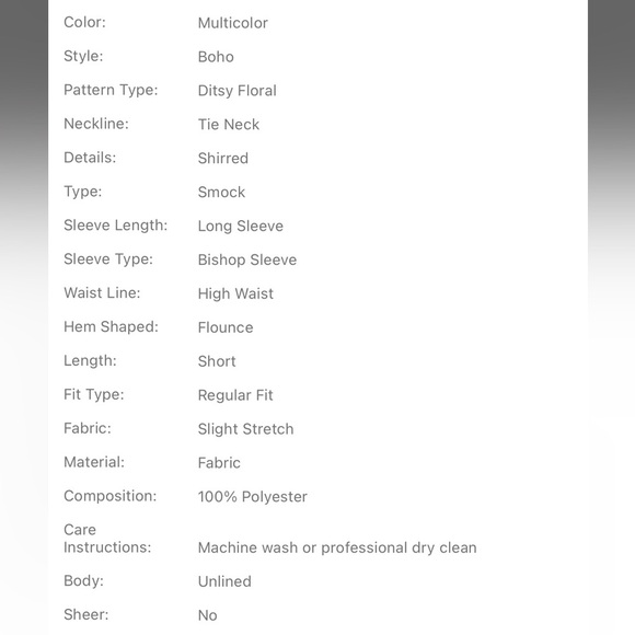 Ditsy Floral Peasant Sleeve Smock Dress - Picture 9 of 9